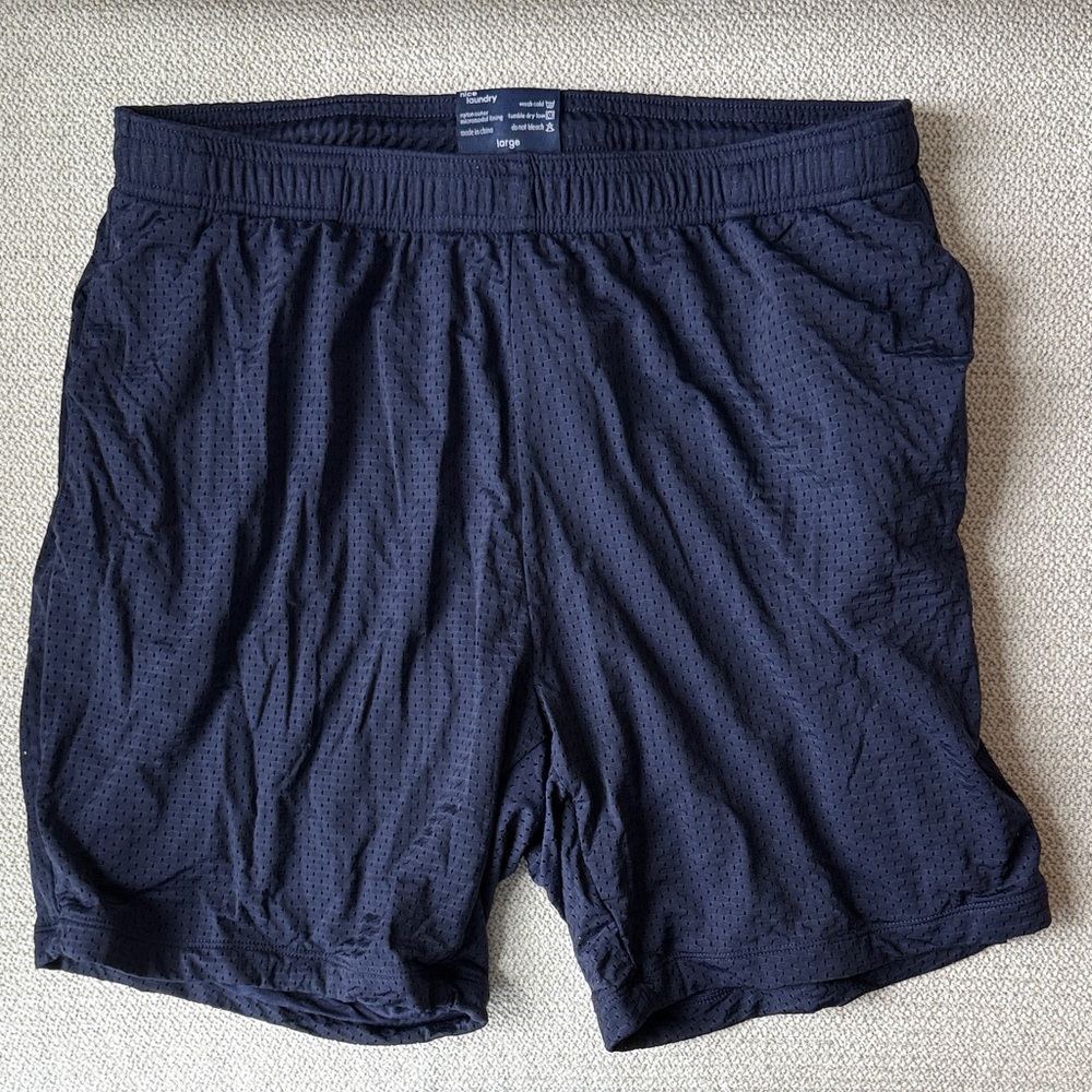Nice Laundry Navy Blue Athletic Shorts with Elastic Waistband